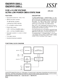 Datasheet IS62WV5128ALL-70T2I manufacturer ISSI