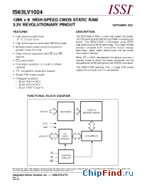 Datasheet IS63LV1024-15I manufacturer ISSI