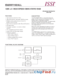 Datasheet IS63WV1024LL-20BI manufacturer ISSI