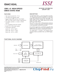 Datasheet IS64C1024L-15JA2 manufacturer ISSI