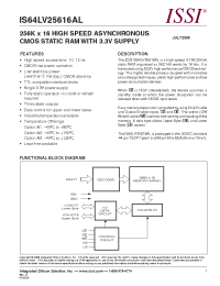 Datasheet IS64LV25616AL manufacturer ISSI