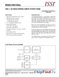 Datasheet IS64LV6416AL manufacturer ISSI