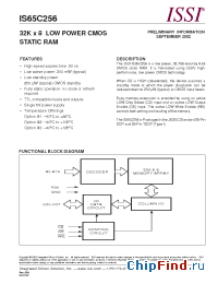 Datasheet IS65C256-20TA1 manufacturer ISSI