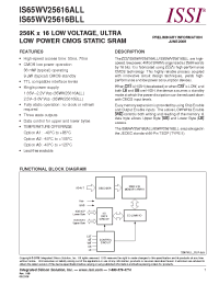 Datasheet IS65WV25616ALL-70TA2 manufacturer ISSI