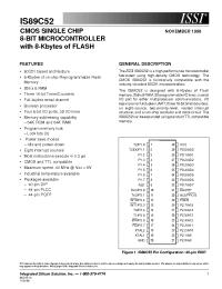 Datasheet IS89C52-12PQI manufacturer ISSI