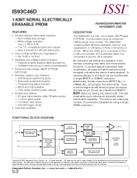 Datasheet IS93C46D-2GRLI manufacturer ISSI