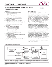 Datasheet IS93C56A-2GRI manufacturer ISSI