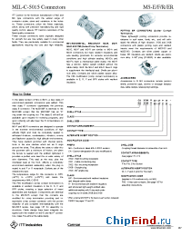 Datasheet MS3100R20-27PWF80 manufacturer ITT
