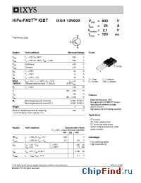 Datasheet 12N60B manufacturer IXYS