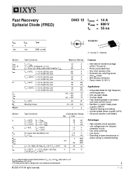 Datasheet DSEI12-06A manufacturer IXYS