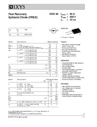 Datasheet DSEI600V производства IXYS