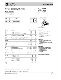 Datasheet DSS2X160-01A manufacturer IXYS