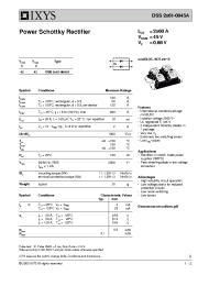 Datasheet DSS2X61-0045A manufacturer IXYS