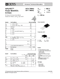 Datasheet IXFH7N90Q manufacturer IXYS