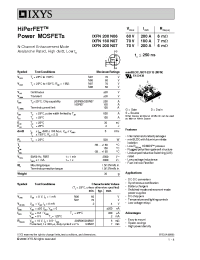 Datasheet IXFN200N07 manufacturer IXYS