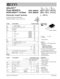 Datasheet IXFR48N50Q manufacturer IXYS