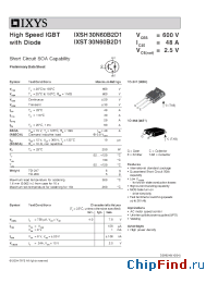 Datasheet IXSH30N60B2D1 manufacturer IXYS