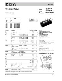Datasheet MCC122-12io1 manufacturer IXYS