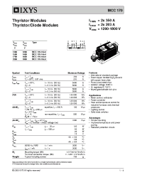 Datasheet MCC170-12IO1 manufacturer IXYS