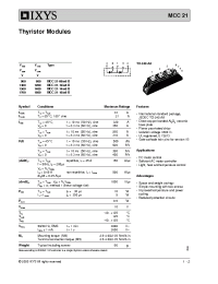 Datasheet MCC21-08io8B manufacturer IXYS