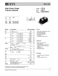 Datasheet MCO450 manufacturer IXYS