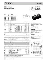 Datasheet MDD142-08N1 manufacturer IXYS