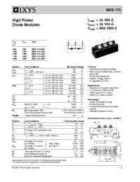 Datasheet MDD172-16N1 manufacturer IXYS
