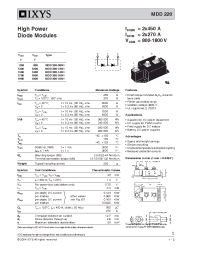 Datasheet MDD220-16N1 manufacturer IXYS