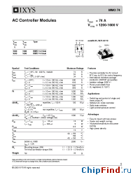 Datasheet MMO74-16IO1 manufacturer IXYS