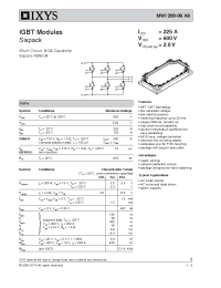 Datasheet MWI200-06A8 manufacturer IXYS