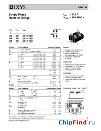 Datasheet VBO130-16NO7 manufacturer IXYS