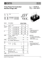Datasheet VTO110 производства IXYS