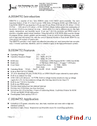 Datasheet HE84752 manufacturer JTech