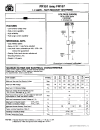 Datasheet FR152 manufacturer JGD