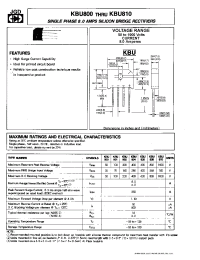 Datasheet KBU800 manufacturer JGD