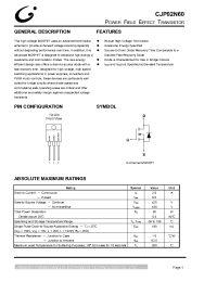 Datasheet CJP02N60 manufacturer Jiangsu