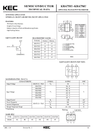 Datasheet KRA752U manufacturer KEC