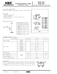 Datasheet KRC405 manufacturer KEC