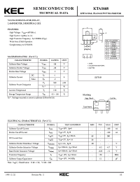 Datasheet KTA1668 manufacturer KEC