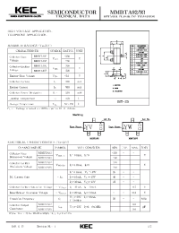 Datasheet MMBTA93 manufacturer KEC