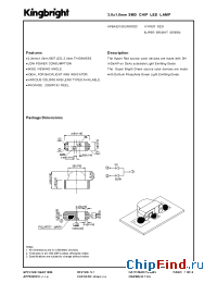Datasheet APBA3010SURKSGC производства Kingbright