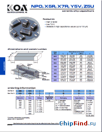 Datasheet X7R0603 производства KOA