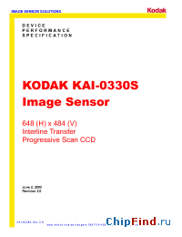 Datasheet KAI-0330SM manufacturer Kodak