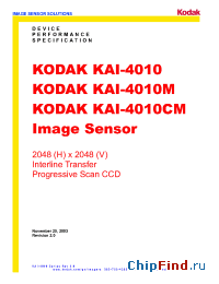 Datasheet KAI-4010 manufacturer Kodak