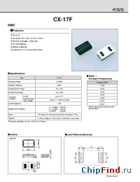 Datasheet CX-17F manufacturer Kyocera Kinseki