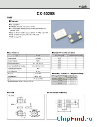 Datasheet CX-4025S manufacturer Kyocera Kinseki