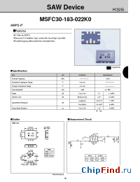 Datasheet MSF30-183-022k0 manufacturer Kyocera Kinseki