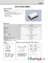 Datasheet TCXO-208C manufacturer Kyocera Kinseki