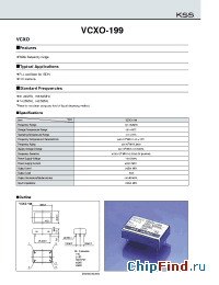 Datasheet VCXO-199 manufacturer Kyocera Kinseki