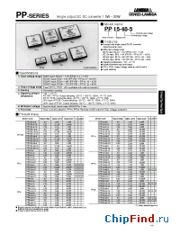 Datasheet PP1R5-5-15 manufacturer Lambda